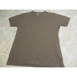 American Apparel 50/25/25 The Track Shirt XL Fit Heather Brown Made In The USA